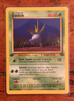 1999 Pokemon Oddish 1st EDITION 58/64 Jungle Common TCG - LP - Image 1