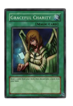 Yugioh- 1X Graceful Charity - Super Rare - Unlimited - SDP-040 - Moderate Play - Image 1