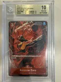 2022 ONE PIECE ROMANCE DAWN #OP01-025 RORONOA ZORO BGS 10 PRISTINE - Image 1