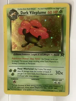 Pokemon TCG Dark Vileplume Holo Card 13/82 Near Mint Condition - Image 1