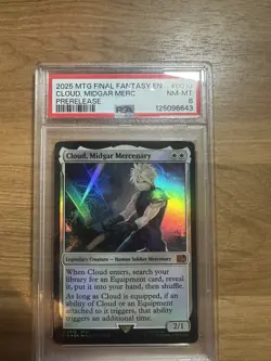 POP 1 PSA 8 Cloud, Midgar Mercenary - Foil - Pre Release MTG Final Fantasy - Image 1