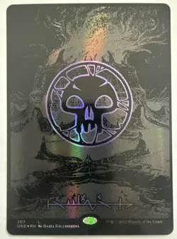 Swamp (Phyrexian) - Full Art (Oil Slick Raised Foil) Phyrexia: All Will Be One - Image 1