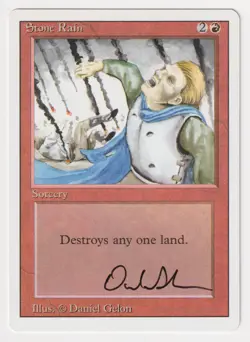 Signed Stone Rain LP Revised Edition Artist Daniel Gelon 1994 WOTC MTG Magic! - Image 1