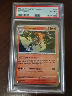 Pokemon 2024 Infernape #033 Twilight Masquerade Holo Rare - PSA 8 #033 - Image 1