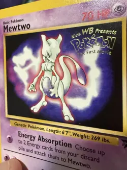 POKEMON Mewtwo 1999 "WB The First Movie" Black Star Promo Card #3 - Image 2