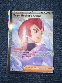 Pokemon TCG Team Rockets Ariana Special Illustration Rare 237/182 Miscut Error - Image 1