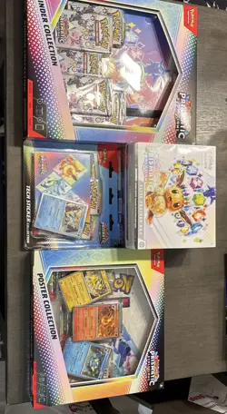 Pokemon Prismatic Evolutions Lot - Binder Box, Sticker Collec., ETB, Poster Col. - Image 1