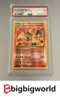 Charizard Reverse Holo 11/108 2016 Pokemon XY Evolutions PSA 7 OC ALIGNMENT DOT - Image 1