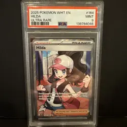 2025 POKEMON WHT EN-WHITE FLARE ULTRA RARE #164 HILDA PSA 9 - Image 1