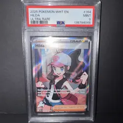 2025 POKEMON WHT EN-WHITE FLARE ULTRA RARE #164 HILDA PSA 9 - Image 2