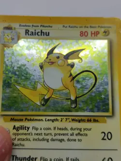 Pokemon Vintage EN Raichu Base Set Holo Rare #014/102 MP - Image 2