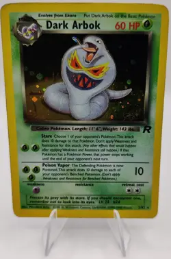 Pokemon Vintage EN Dark Arbok Team Rocket Set Holo Rare #002/082 MP-HP (Holo Swi - Image 1