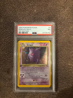Gengar Holo 1999 Pokemon Fossil 1st Edition English 5/62 PSA 7 - Image 1