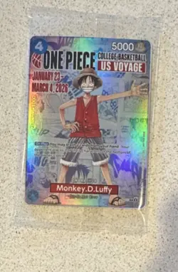 Bandai Namco Monkey.D.Luffy Promo Holo US Voyage Character Card One Piece CCG - Image 1