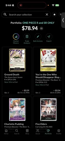 ONE PIECE CCG R and SR ONLY ENGLISH 102x CARD LOT NM. Collectr upon request - Image 3