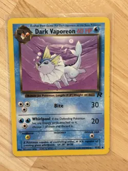 Vintage Pokemon Team Rocket Card Lot - Dark Vaporeon, Jolteon, Flareon (3 Cards) - Image 2
