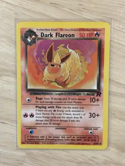 Vintage Pokemon Team Rocket Card Lot - Dark Vaporeon, Jolteon, Flareon (3 Cards) - Image 4