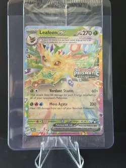 Pokemon TCG Prismatic Evolutions Leafeon ex 006/131 Stamped Promo Card Sealed - Image 1