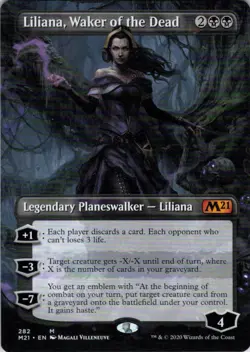 MTG Liliana, Waker of the Dead (Borderless) (282) | NM | Core Set 2021 {M21} - Image 1