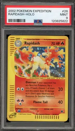 Pokemon Rapidash Expedition Holo Rare #26 PSA 9 Mint - Image 1