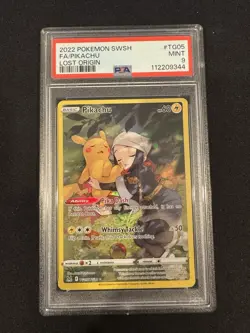 Pokemon TCG Pikachu TG05/TG30 Holo Rare Lost Origin Trainer Gallery PSA 9 Mint - Image 1