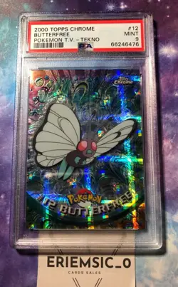 PSA 9 RARE POP 5 2000 Topps Chrome Pokemon Series 1 #12 BUTTERFREE TEKNO amazing - Image 1