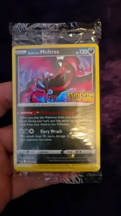Galarian Moltres Evolving Skies SWSH125 Prerelease Promo Holo Sealed Pokemon TCG - Image 2