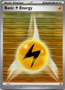 Basic Lightning Energy SVE 020 Holo Pattern Pokemon White Flare & Black Bolt NM - Image 1