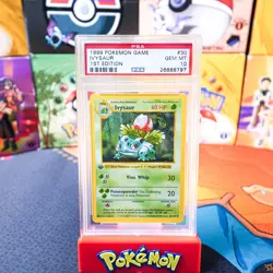PSA 10 GEM MINT 1999 Pokemon Game 1st Edition Base Set Ivysaur 30 - Image 1