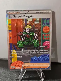 Pokemon Lt. Surge’s Bargain 185/132 Special Illustration Rare Mega Evolution NM - Image 1