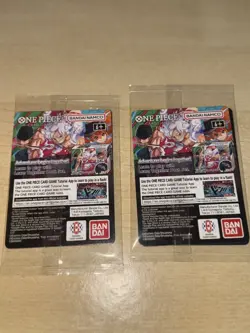 TWO 2x One Piece Monkey.D.Luffy College Basketball US Voyage Promo Card Sealed - Image 2
