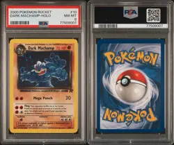 SWIRL 🌀 Dark Machamp 10/82 Team Rocket Holographic Graded Pokemon Card PSA 8 🌀 - Image 4