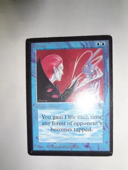 MTG MAGIC THE GATHERING CARD ORIGINAL BETA BLUE LIFETAP ENCHANTMENT UNCOMMON - Image 1