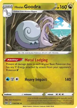 x1 Hisuian Goodra - 134/196 - Holo Rare Pokemon SS11 Lost Origin M/NM - Image 1