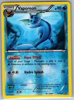 Vaporeon 22/98 Reverse Holo XY - Ancient Origins - Pokemon Card - NM - Image 1