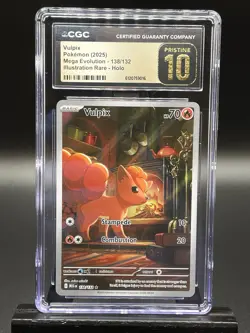 Vulpix 138/132 Me01 Mega Evolution Illustration Rare Holo CGC 10 Pokemon Card - Image 1
