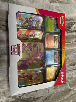 🔥Pokemon Scarlet & Violet - 151 (5-Pack) Mini Tins w/ 4 Promos🔥 - Image 1