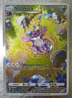 TCG Pocket Nidoking Custom Textured Holo Fanart Card Pokemon - Image 1