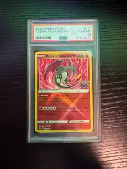 Radiant Charizard 011/078 Pokemon GO Holo PSA Graded GEM MT 10 - Image 1
