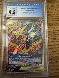 2019 POKEMON CGC MOLTRES ZAPDOS ARTICUNO GX SM210 CGC MINT 9.5 BLUE LABEL!! - Image 1