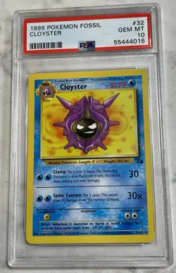 Pokemon 1999 Fossil Cloyster 32/62 PSA 10 Uncommon Unlimited Regular - Image 1