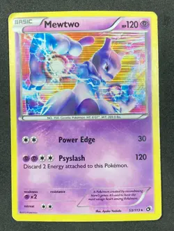 Pokemon Mewtwo Black & White Legendary Treasures Holo Rare 53/113 - HP - Image 1