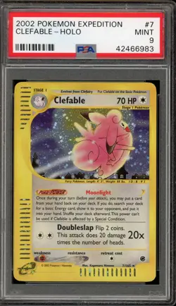 Pokemon Clefable Expedition Holo Rare #7 PSA 9 Mint - Image 1