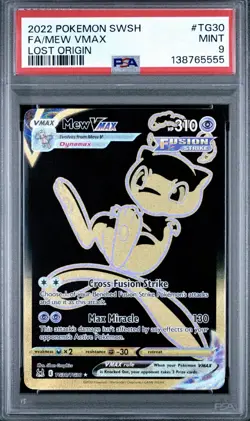 Mew VMAX Secret TG30/TG30 Pokemon Lost Origin Trainer Gallery PSA 9 - Image 1