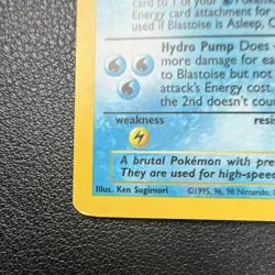 Pokemon Blastoise 2/102 Base Set Holo Rare 1999 Stage 2 HP100 - Image 3