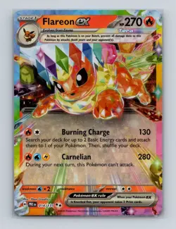 Flareon ex 014 2025 Pokemon Prismatic Evolutions Double Rare Card NM+ - Image 1