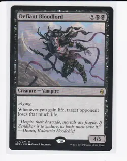 MTG Defiant Bloodlord Battle for Zendikar 107/274 Regular Rare - Image 1