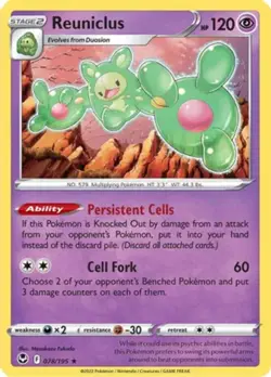 x1 Reuniclus - 078/195 - Holo Rare - Reverse Holo Pokemon SS12 Silver Tempest M/ - Image 1