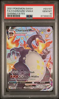 2021 POKEMON SWORD & SHIELD SHINING FATES #SV107 FULL ART/CHARIZARD VMAX PSA 10 - Image 1