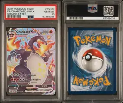 2021 POKEMON SWORD & SHIELD SHINING FATES #SV107 FULL ART/CHARIZARD VMAX PSA 10 - Image 3